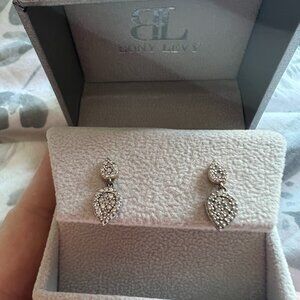 Adina Reyter Diamond Tiny Pave Double Teardrop Earrings